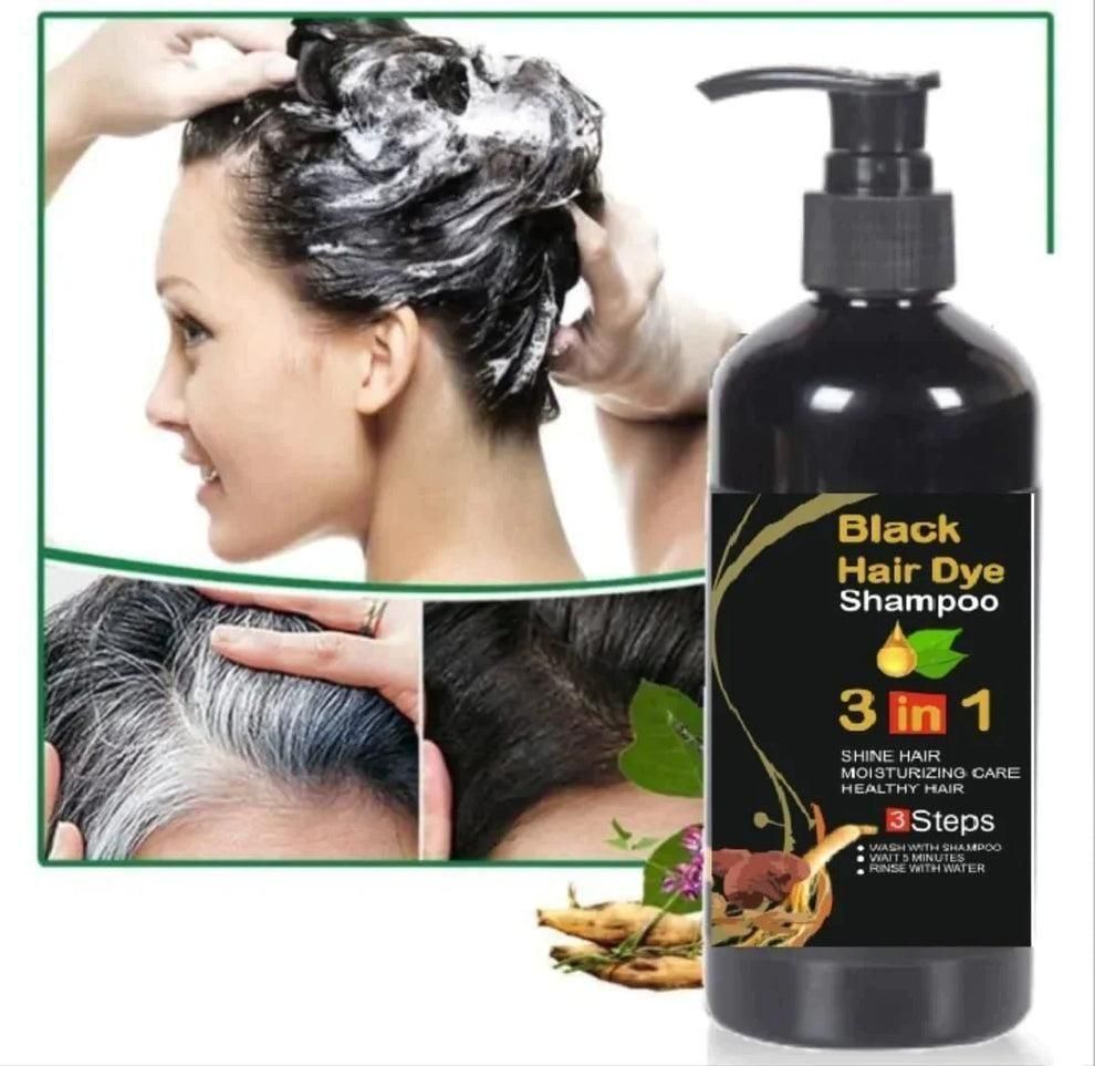 Unisex Instant Black Herbal Hair Dye Shampoo for Grey Hair